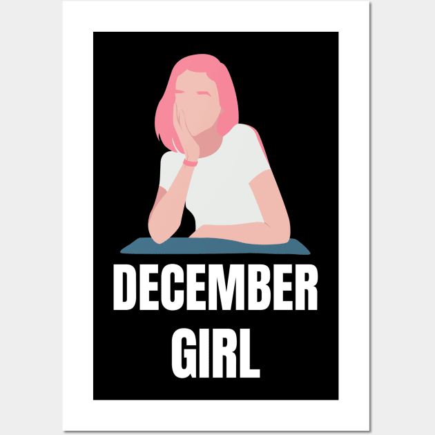 Birthday Gifts for Women December Women December Girl Pink Wall Art by NickDsigns